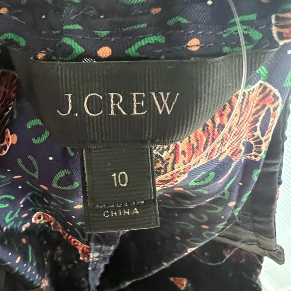 J. Crew Dark Green Animal Print Women's Pants - Picture 4 of 5